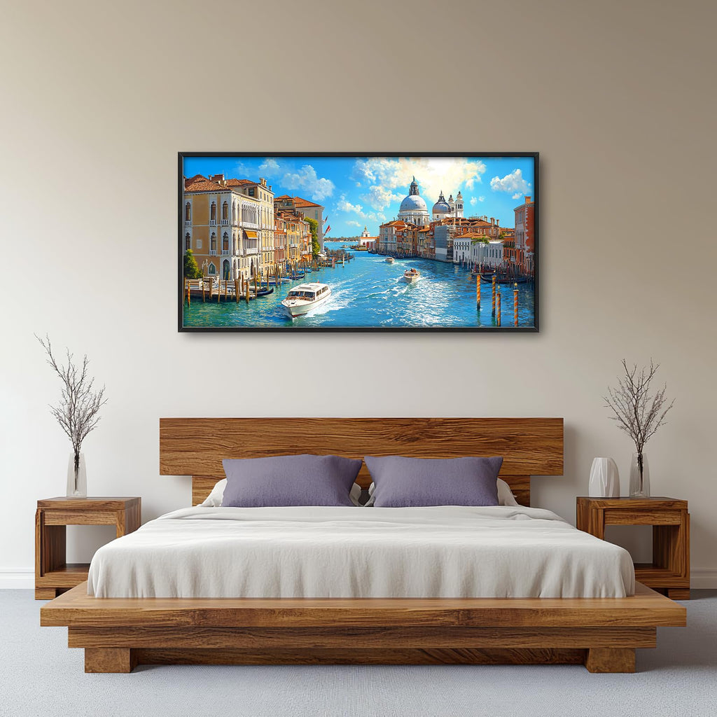 Italy Wall Venice Pictures Wall Decor Large Italian Landscape Canvas Prints Framed Artwork Paintings Dinning Room