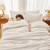 7 Pieces Queen Comforter Set, Soft Bed in a Bag Queen, All Season Bedding Set with Comforter, Flat Sheet, Fitted Sheet