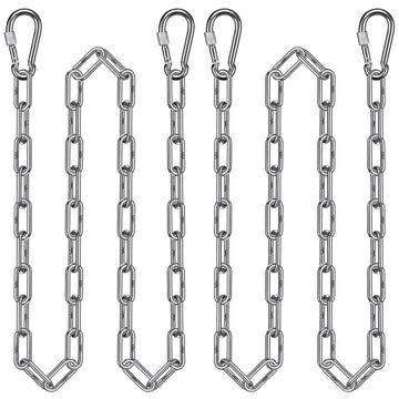 2Pcs 100" (8.3ft) Swing Chain with Hooks 304 Stainless Steel Hanging Chains