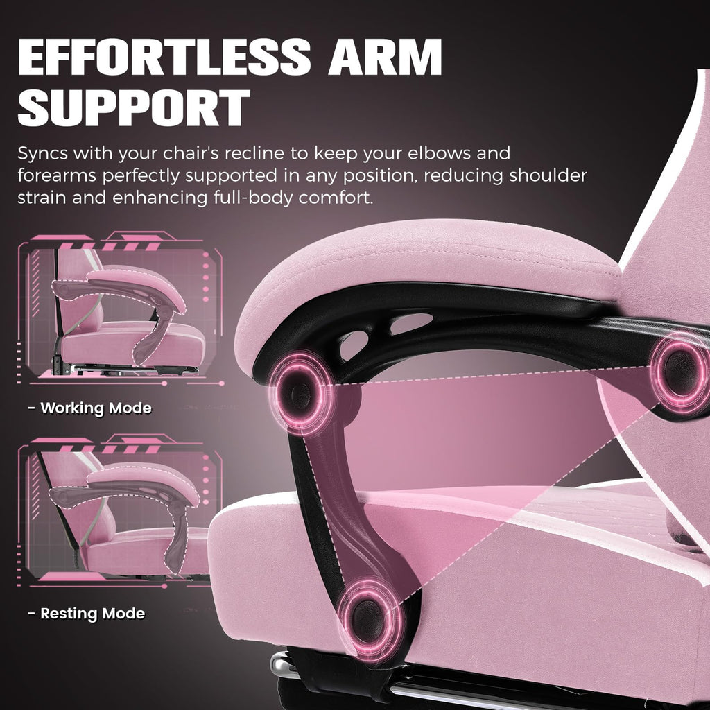Gaming Chair, Ergonomic Computer Chair with Footrest and Lumbar Support, High Back Recliner Chair 350lbs, Height