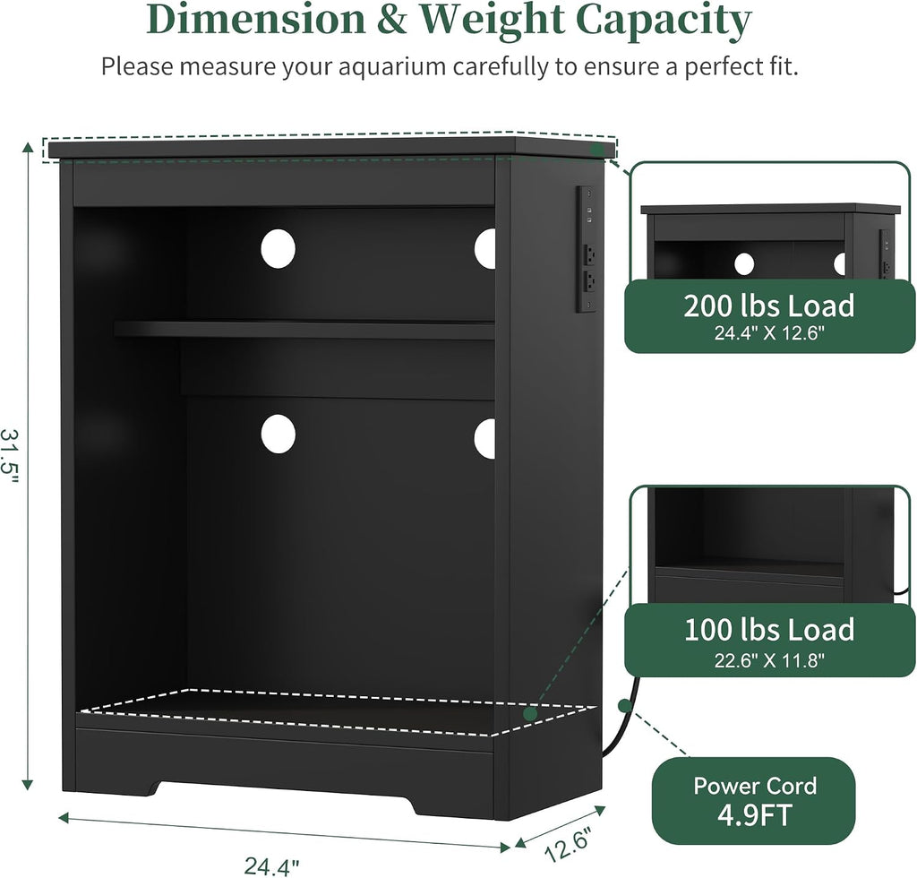 10-20 Gallon Fish Tank Stand, Aquarium Stand with Storage