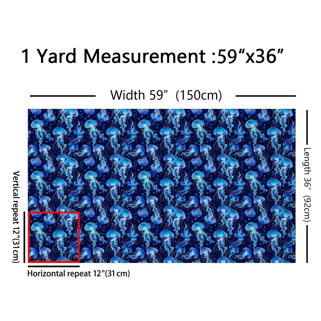 Jellyfish Ocean Fabric By The Yard Decorative