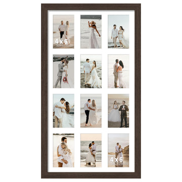 14x26 Collage Frame For 12 4x6 Photos Walnut