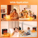 1500W Portable Electric Fireplace Space Heater with Realistic 3D Flame, Touch & Remote Control, 3 Heating Modes