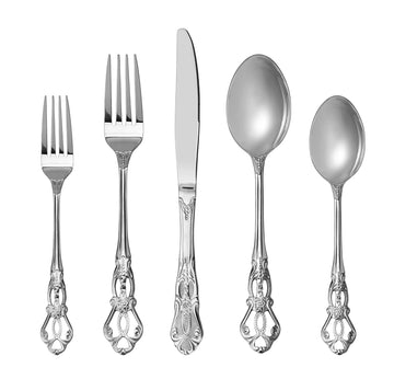 Gorgeous Retro Royal Silver Stainless Steel 20-Piece Flatware Set
