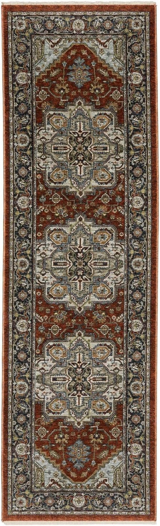 Aberdonian Area Rug 1144R Traditional Red Medallion Oriental Rectangle