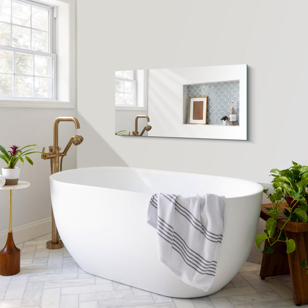 Frameless Mirror, 20x40 Mirrors for Wall, Rectangle Bathroom Mirror for Over Sink, Frameless Vanity Mirror with