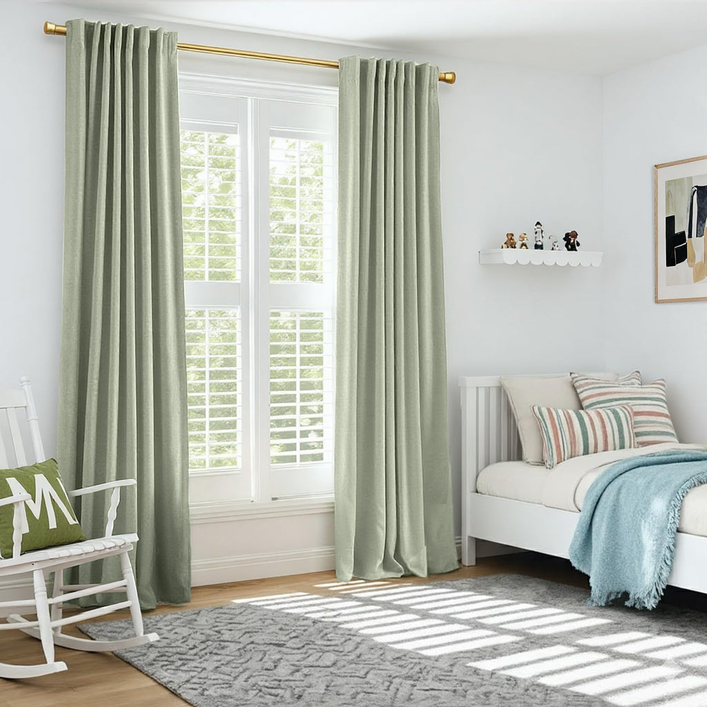 Sage Green Curtains 100% Blackout Curtains 50X72