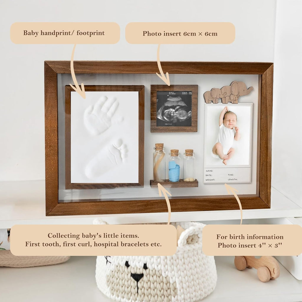 Baby Keepsake Box, Clay Baby Hand and Footprint Kit, Baby Picture Frame