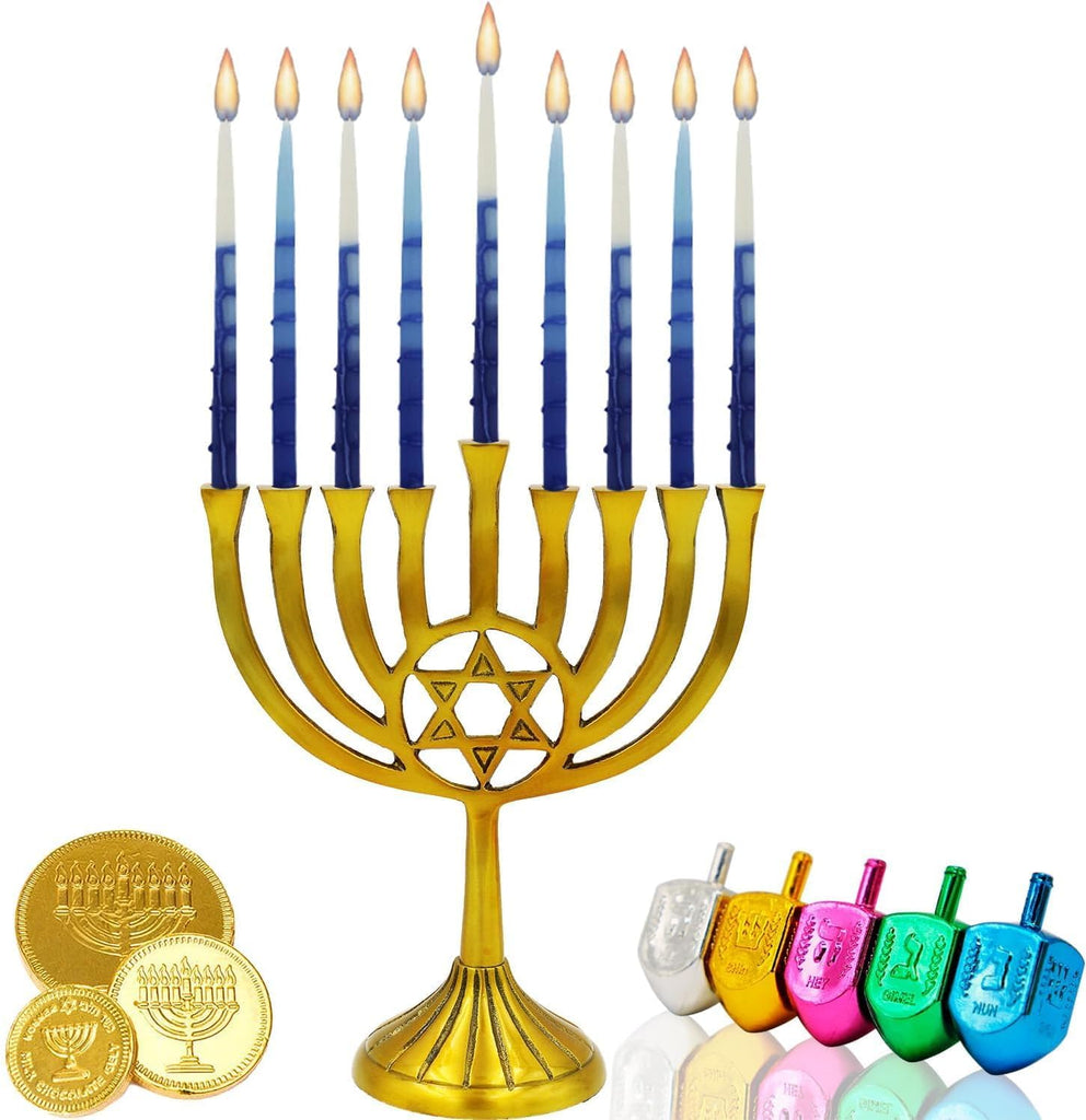 Dripless Deluxe Tapered 1-Hour Burn Time Pastel Blue and White Hanukkah Candles Includes 45 Candles for All 8 Nights - Set of 45