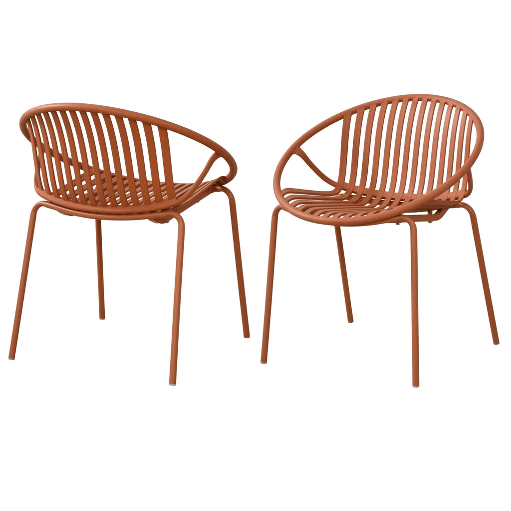 Set of 2 Tita Modern Patio Outdoor Dining Chairs, Stacking Chair, Outside Dinner, Garden/Balcony/Poolside Stackable