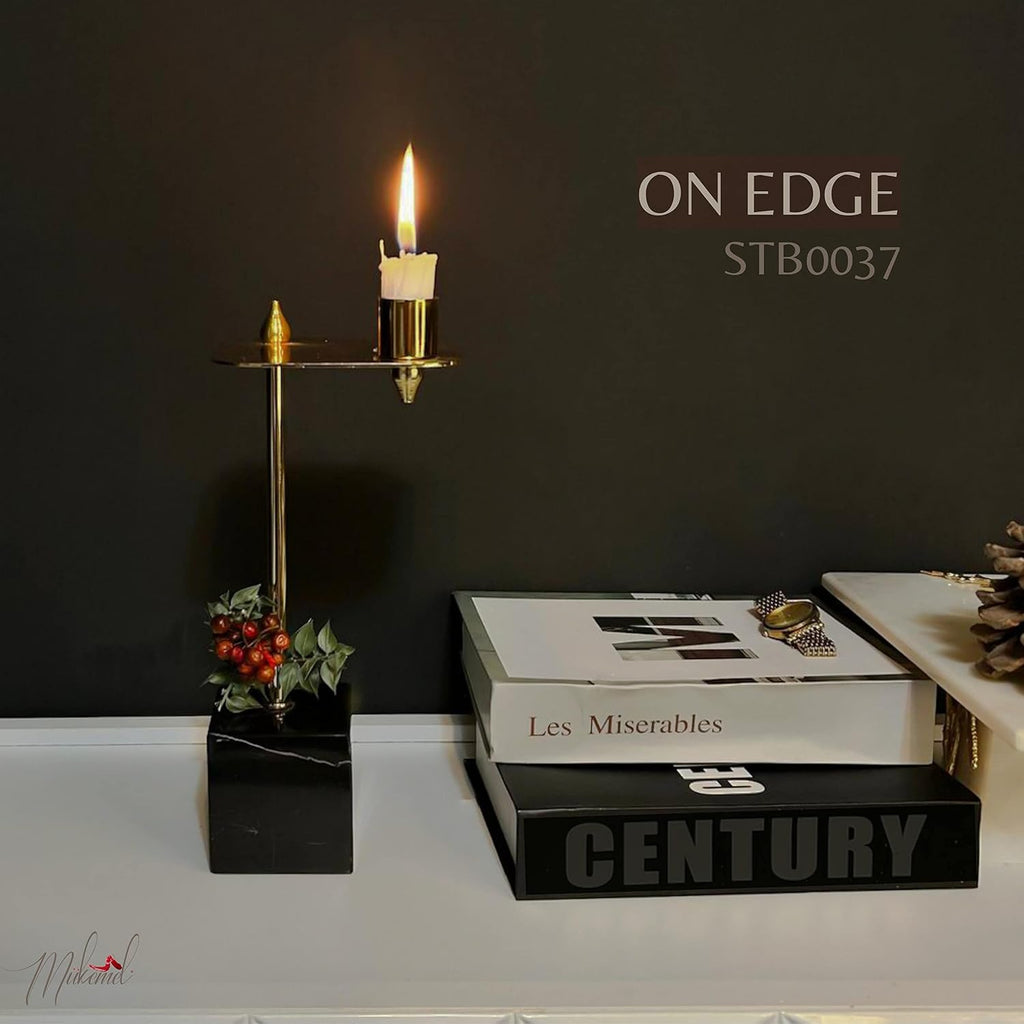 On edge (11.0 inch, Full set, Home Décor, Luxury candle holder,Handmade Marble Decoration, Natural Marble) Designs