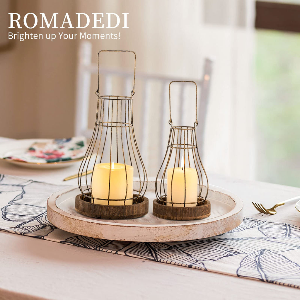 Lantern Rustic Farmhouse Decor, Set of 2