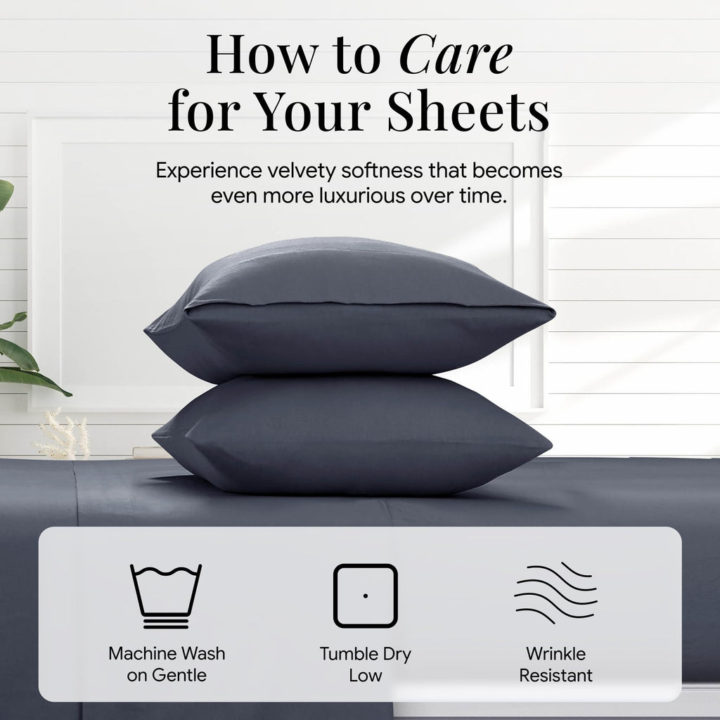 Ultra Soft Turkish Cotton Flannel Full Sheet Set with Extra Deep Pocket, 100% Cotton Flannel Sheets 4 Piece Set