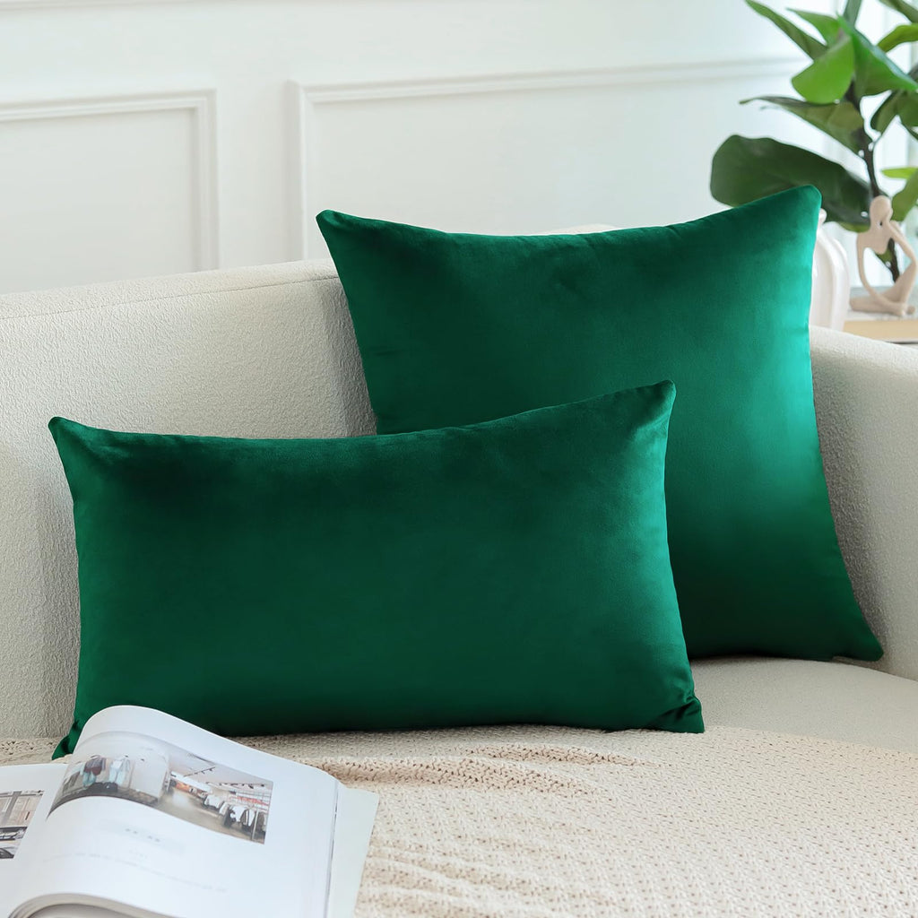 Velvet Soft Decorative Throw Pillow Covers 24 x 24 Inch Solid Square Cushion Case Home Decor Pillow Covers for Couch