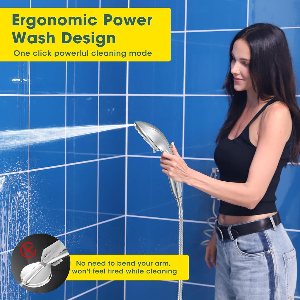 Shower Head with Handheld, High Pressure 8-Mode Filtered Shower Head with 80" Extra Long Stainless Steel Hose &