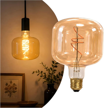 Large Amber Oversized LED Edison Bulb Dimmable 2200K E26 5W (40W Eq) 1PK
