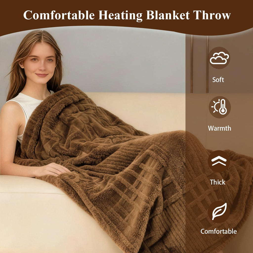 Heated Blanket Electric, Waffle Heating Blanket with 12 Heat Levels