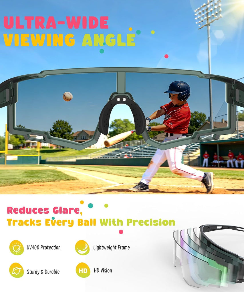 Polarized Kids-Sunglasses Sports Sunglasses-for-Kids: Boys Girls Sun Glasses with UV400 for Running Cycling Age 6-14