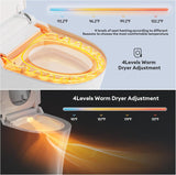 Ceramic Smart One-Piece Toilet with Built-In Bidet, Auto Open and Close Lid, ADA Comfort Height, Auto Deodorizer, Night Light, Digital Display