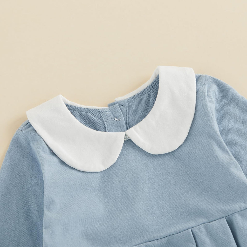 Baby Boy Girl Bubble Romper Infant Long Sleeve Collar Fall Romper