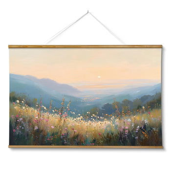 Extra Large Canvas Wall Art - Sunset Mountain Landscape, 36x54 Inch