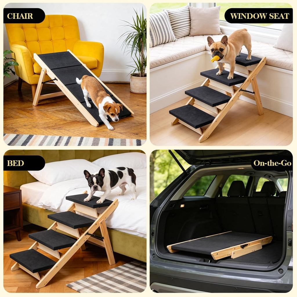 2-in-1 Dog Stairs/Ramp with 4 Steps