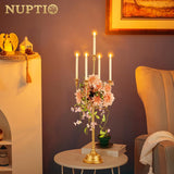 Candle Holders for Table Centerpiece: 2 Pcs 37 inch Tall 5 Arm Gold Candelabra Floor Standing Candlestick Holder for