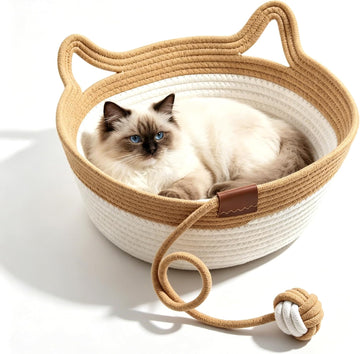 Handwoven Cotton Rope Cat Bed Basket