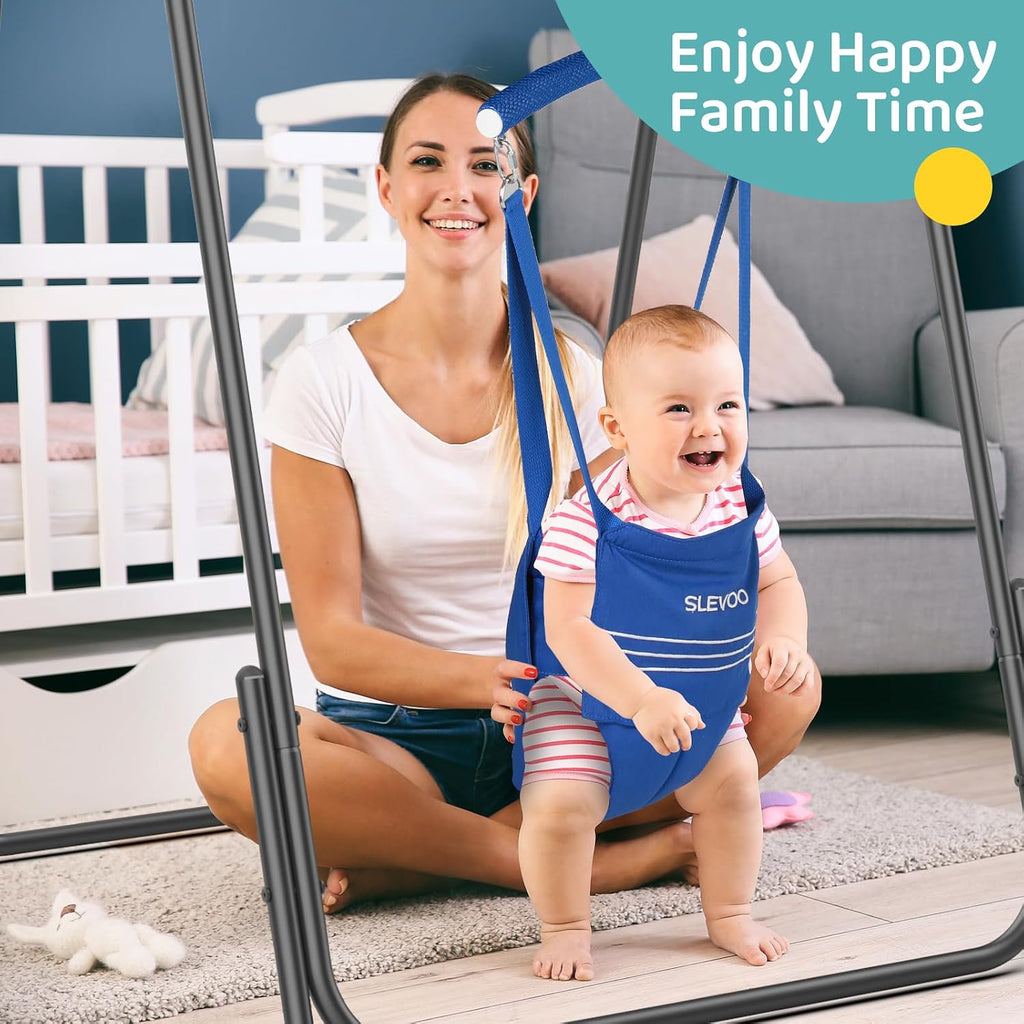 2 in 1 Baby Jumper Swing, Toddler Swing 6 Months to 6 Years Blue