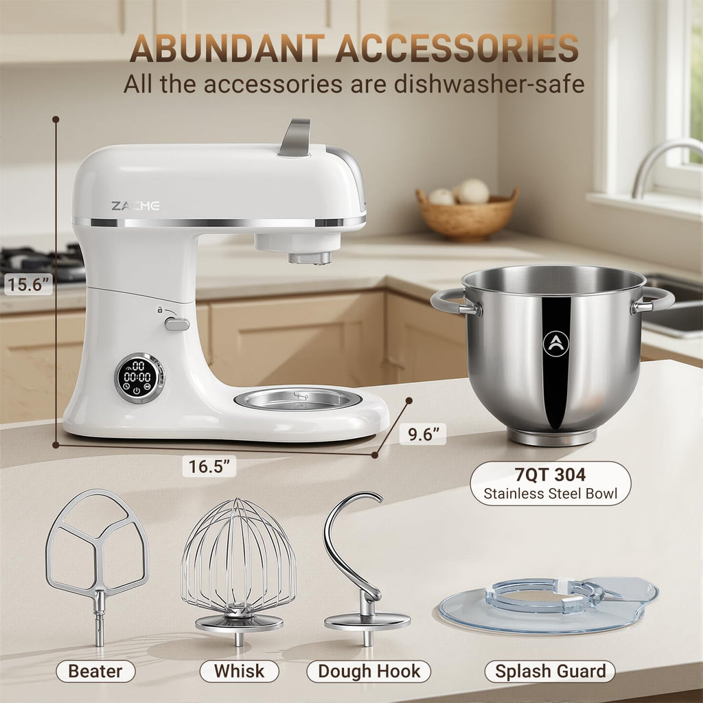 7 Quart Stand Mixer Aluminum Die Casting, 650W 12 Speed Tilt-Head Kitchen Electric Stand Mixer, Household Food Mixer