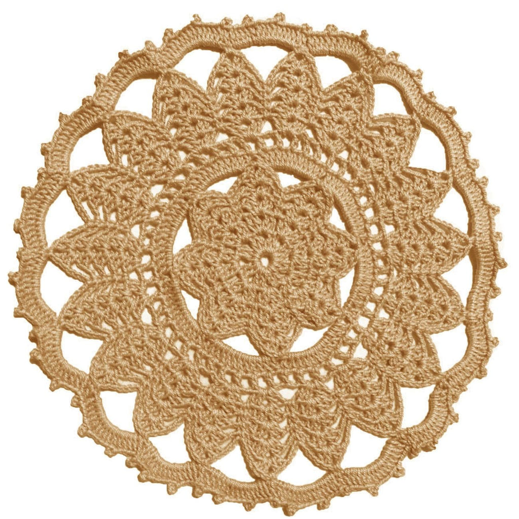 2 PCS Leaves Flower Lace Doilies 9 x 9 Inch Crochet Round Coasters Dining Room Elegant Tableware Place Mats