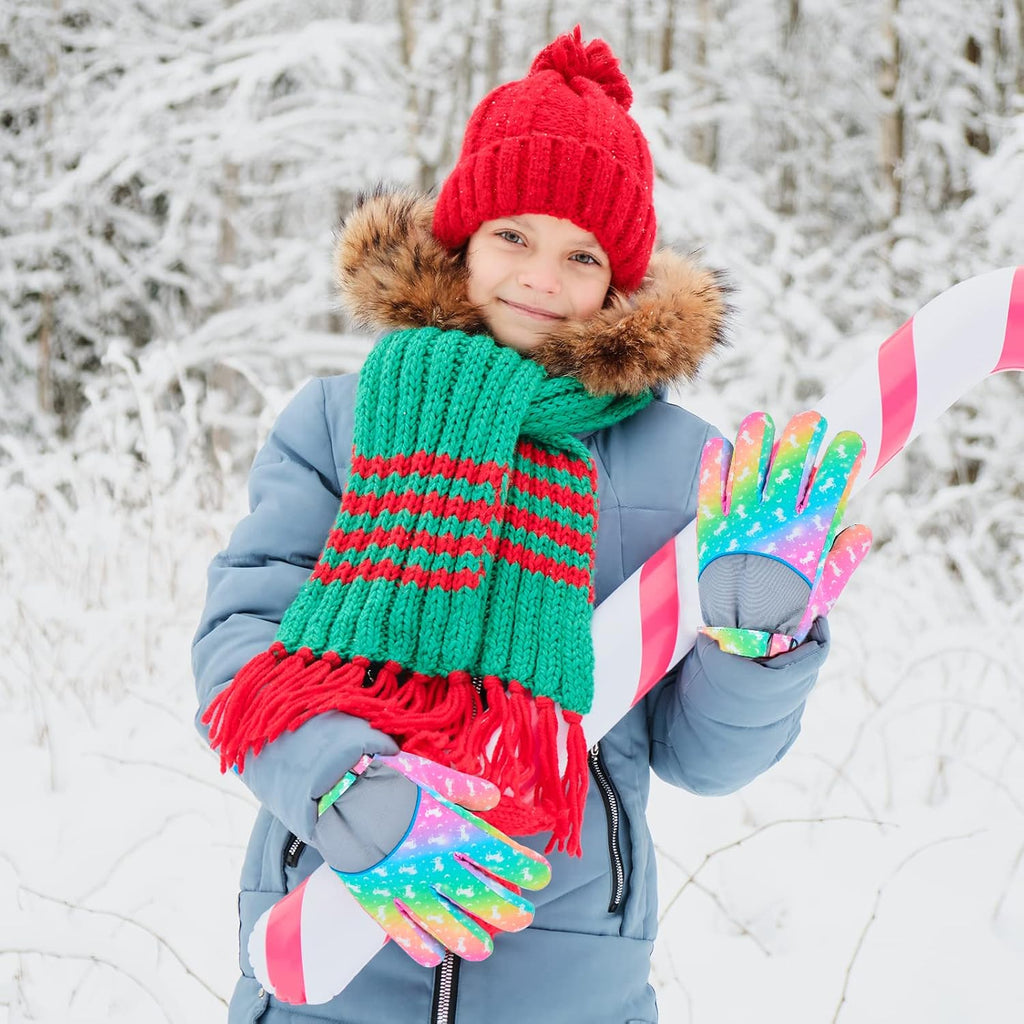Kids Gloves Winter Snow Waterproof Ski Gloves for Girls Toddler Outdoor Windproof