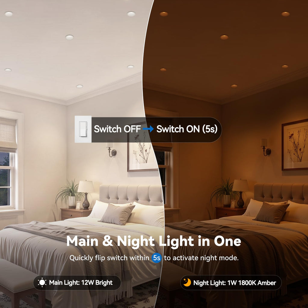 3 Inch LED Recessed Light Anti Glare Canless Spotlight, 12-Pack