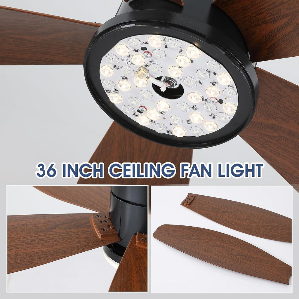 Ceiling Fans with Lights-48 Low Profile Ceiling Fan with Light and Remote/APP Control,Flush Mount,DC Reversible,LED Dimmable Modern Ceiling Fans for Bedroom,Indoor/Outdoor Patio Use(Brown) A101-B0DNLVQ4XV