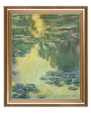 Monet Water Lilies Wall Art Framed, 1907, Image Size 30x24 in