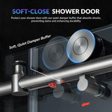 Frameless Single Sliding Shower Doors in Brushed Nickel Finish