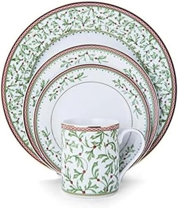 Holiday Traditions Dinnerware Set with Mugs (16 Piece)