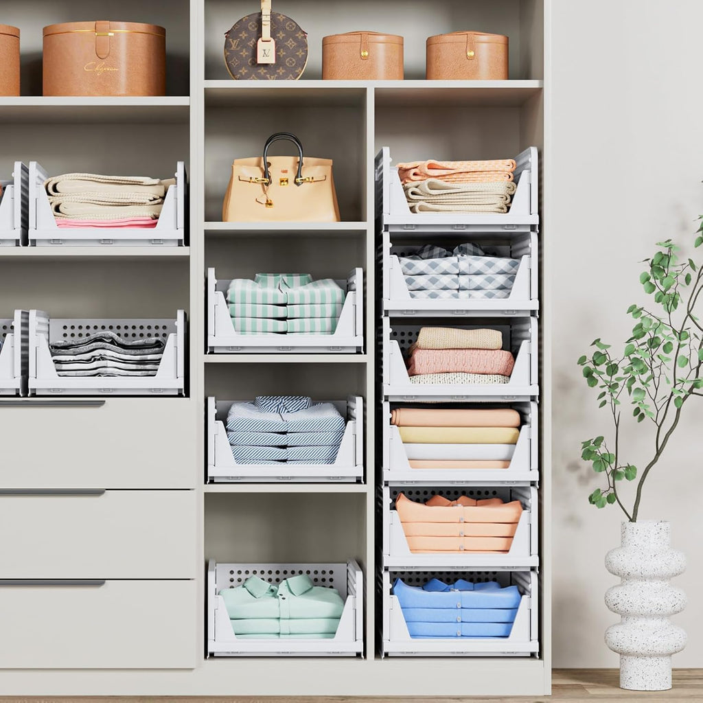8 Pack Stackable Basket - Stackable Storage Bins