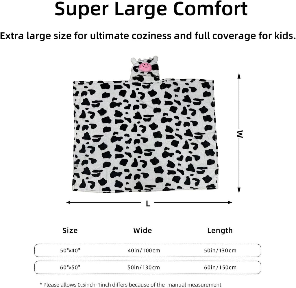 Wearable Blanket Hoodie for Kids Toddlers Hooded Towels Soft Cozy Wearable Throw Blanket Hoodie for Boys Girls