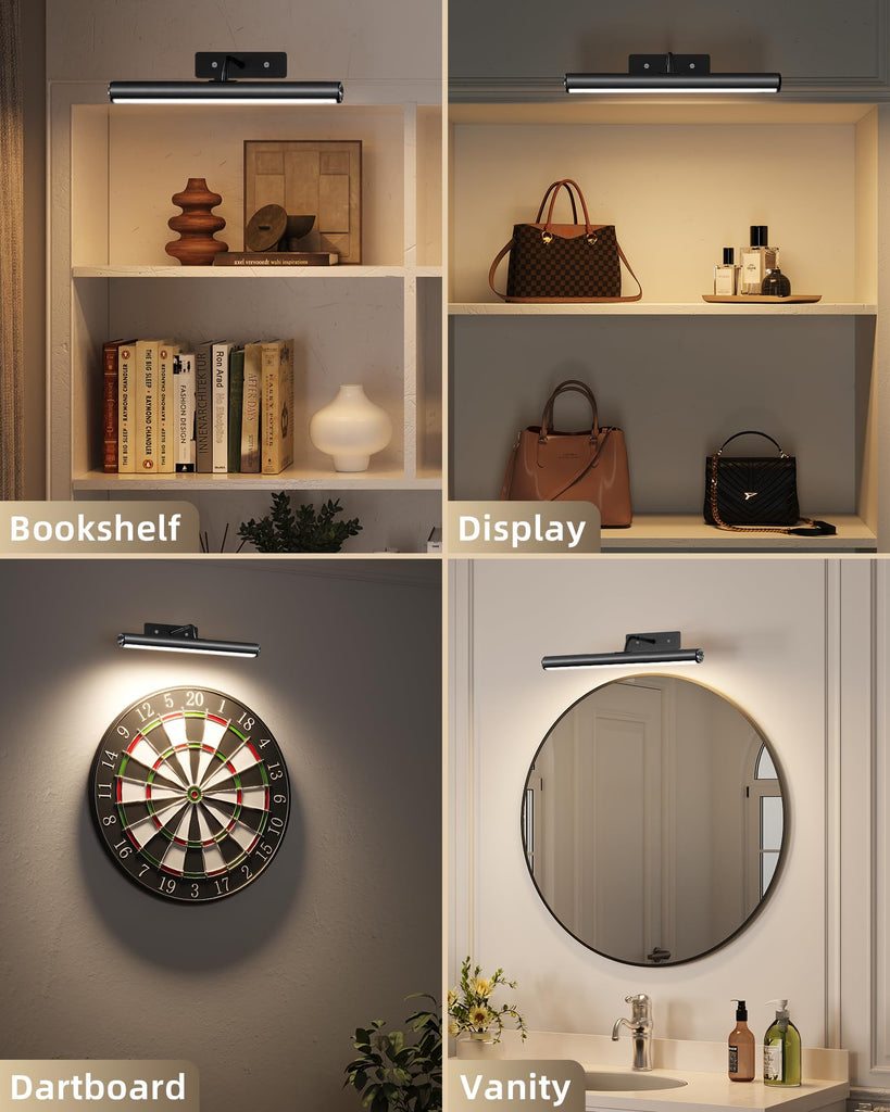 16in Picture Lights for Wall, 6000mAh Rechargeable Art Lights