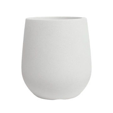 16.9" H Large Tall Plastic Planter w/ Drainage Holes and Plug, Chalk Beige