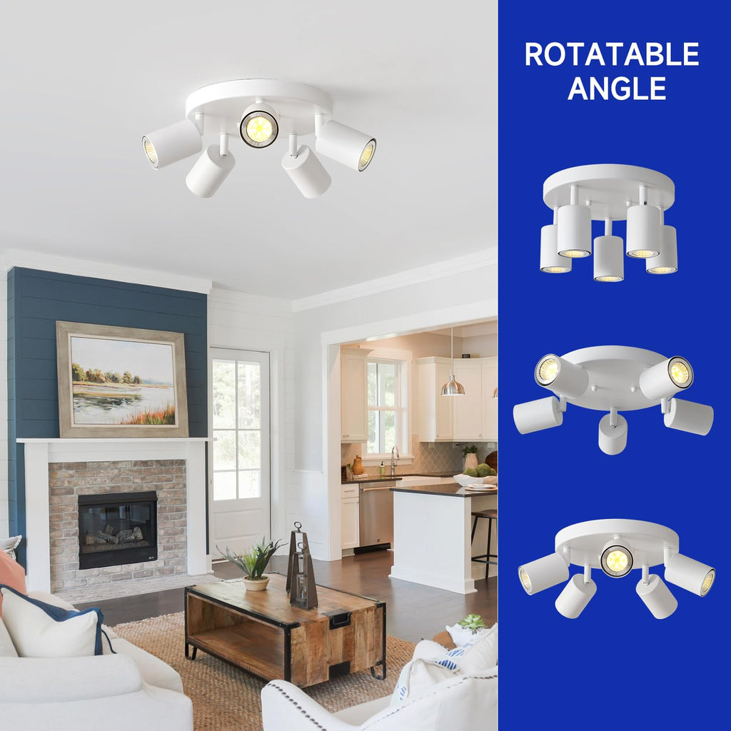 Kitchen Spot Light Fixture White Round Track Lighting Fixtures
