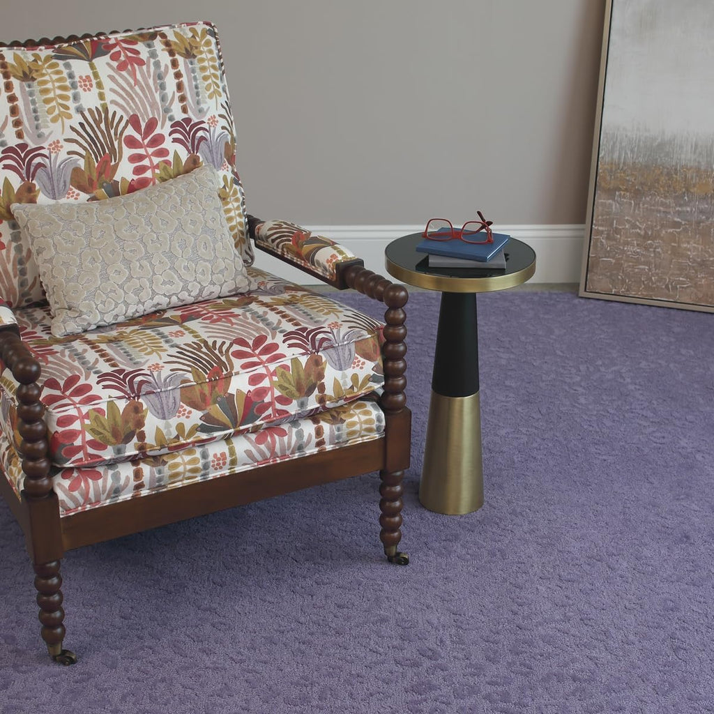 Leopardess Hand-Tufted Responsible New Zealand Wool High Low Textured Pile Area Rug 8' x 11' Lavender
