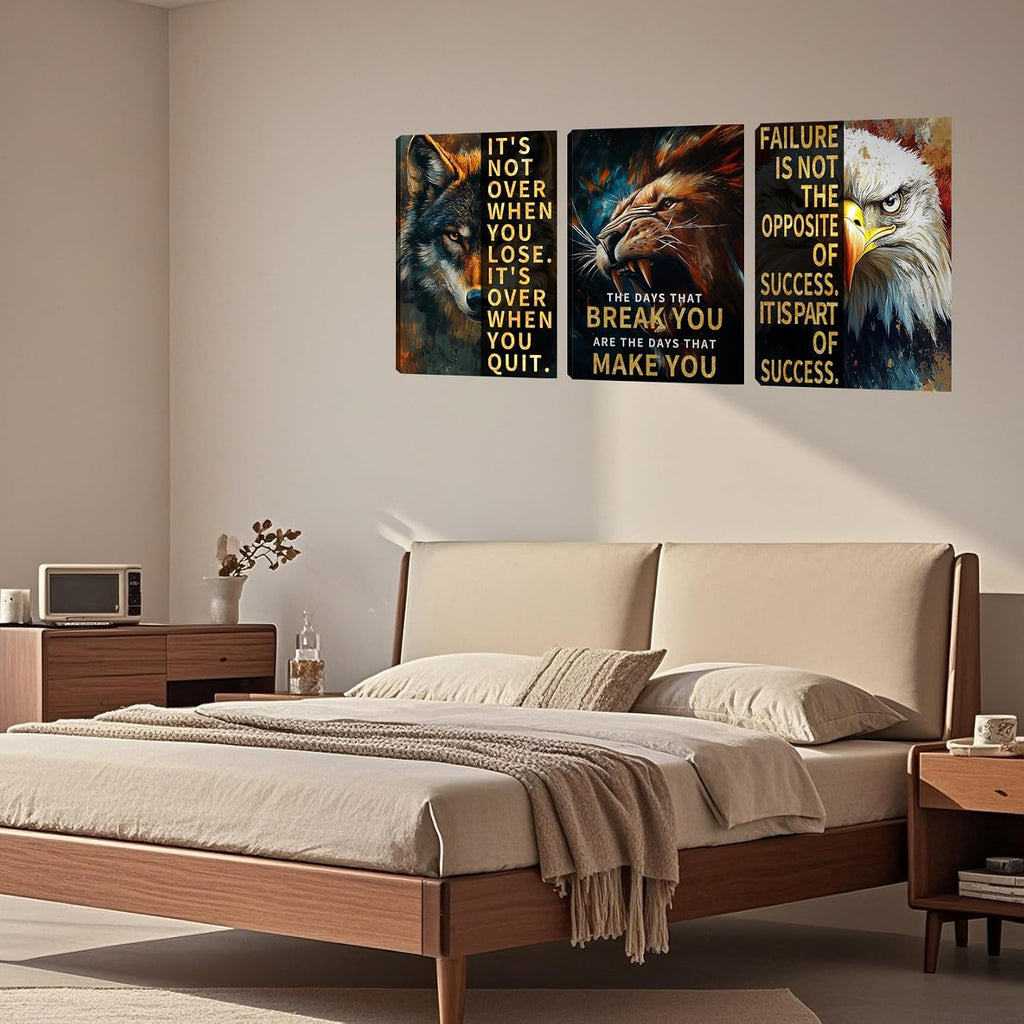 3 Panel Print Canvas Wall Art Motivational Office Wall Decor Painting Inspirational Posters Modern Inspiring Artwork