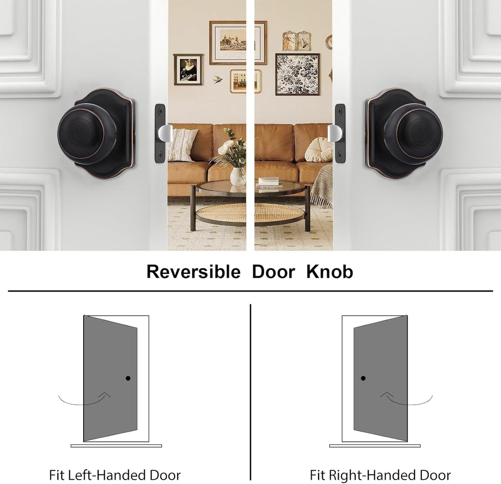 Oil Rubbed Bronze Closet Door Knobs, Passage Door Knobs Interior