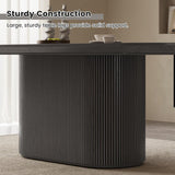 86" Rectangular Dining Table for 6-8, Modern Dining Room Table with Wood Grain Top & Sturdy Pedestal Base, Large