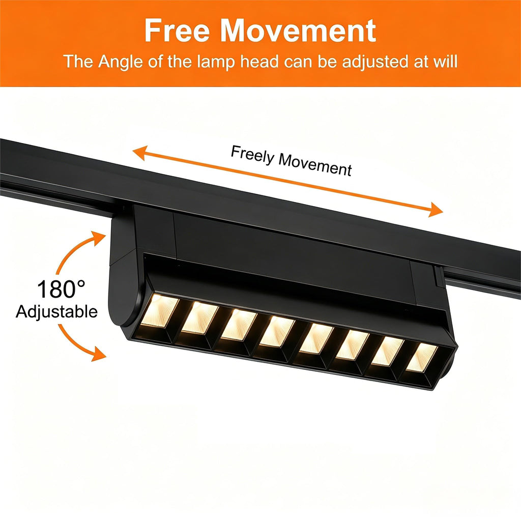 5 Color Linear H Track Lighting Heads Dimmable, Black 20W 4 Pack