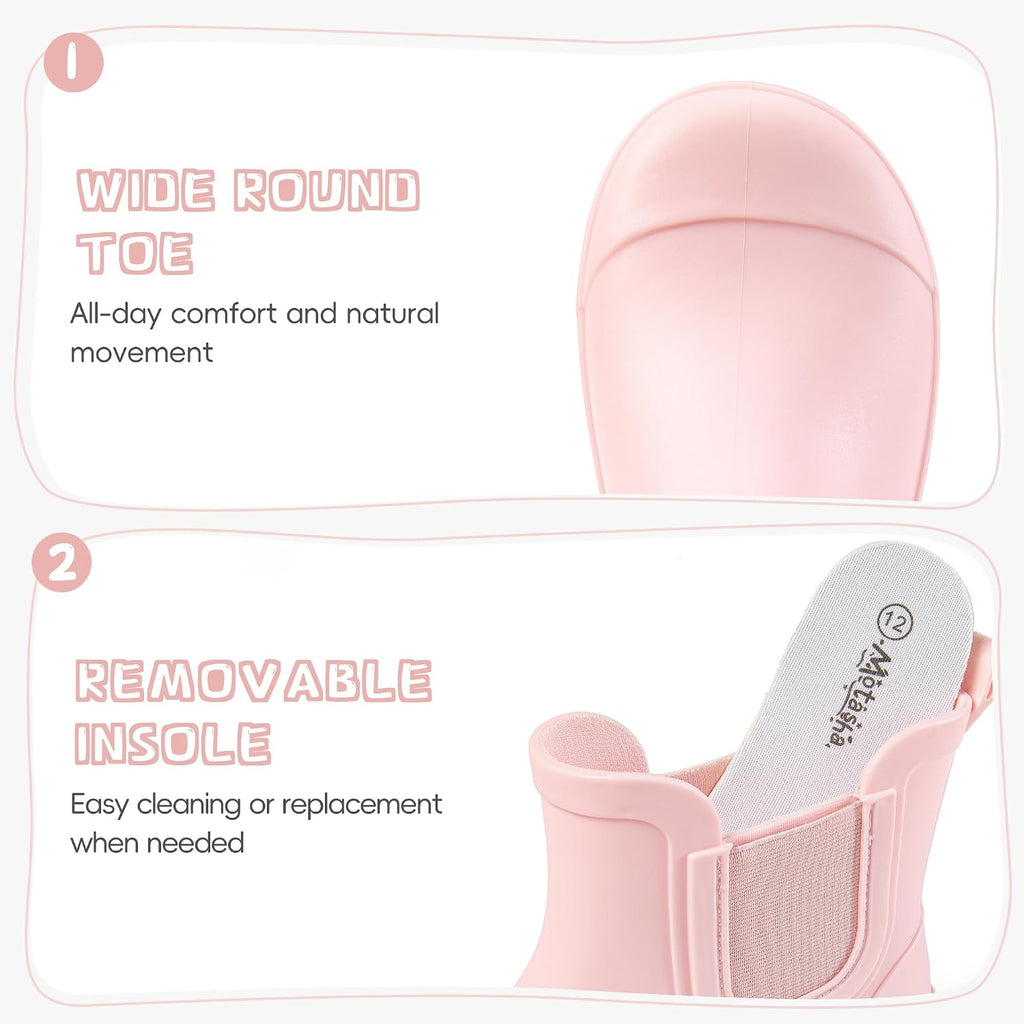 Chelsea Rain Boots for Girls Boys Waterproof Toddler to Big Kids