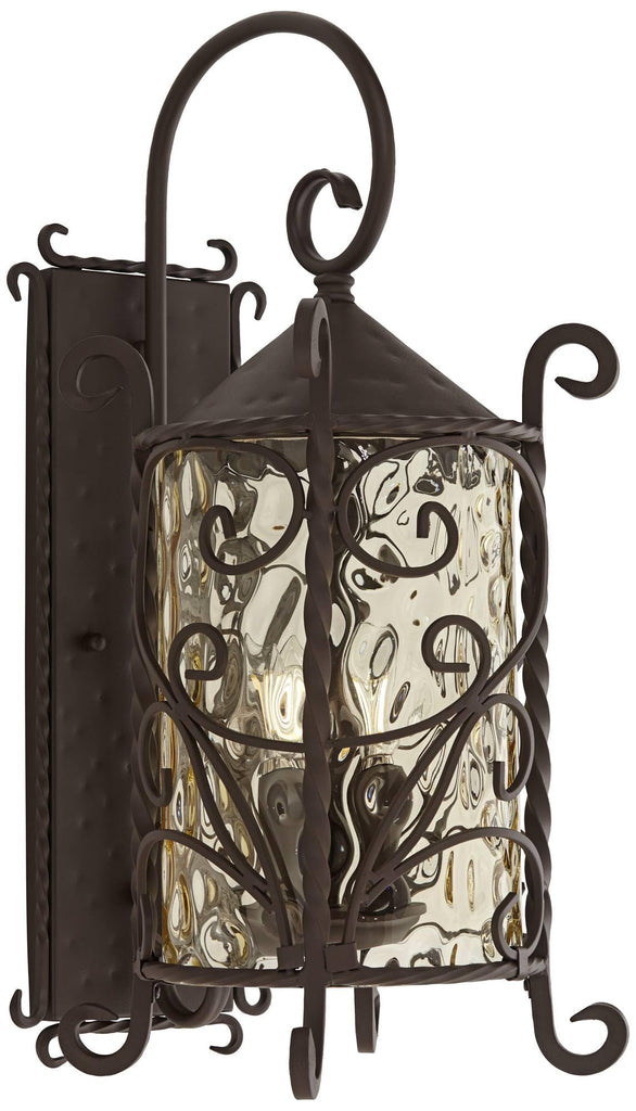 Casa Seville 23 3/4" High Iron Scroll Traditional Rustic Outdoor Wall Light